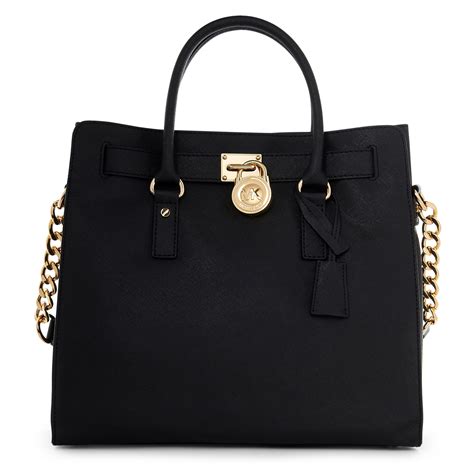 michael michael kors hamilton tote black|Michael Kors saffiano leather tote.